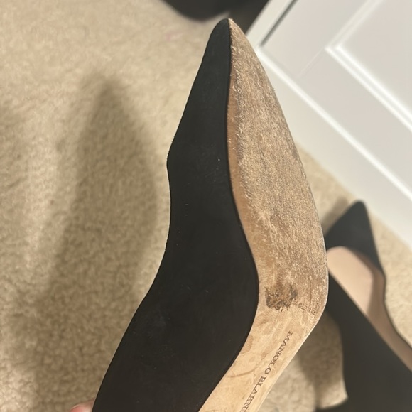 Manolo blahnik bb black suede pointed toe pump 7.5 EU 38.5 - Picture 8 of 9